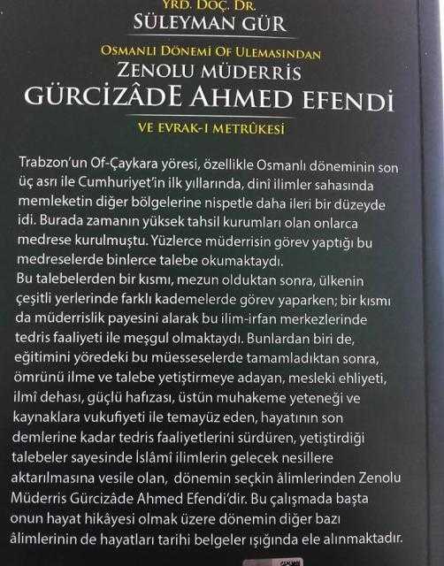 Zenolu Gürcizade Ahmet Efendi'yi yazdı 1