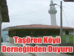 Taşören Köyü Derneğinden Duyuru