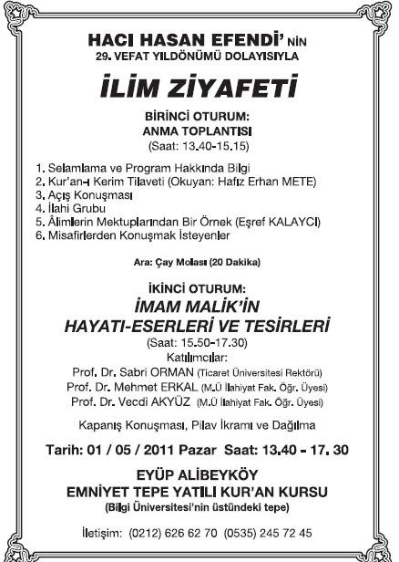 H.Hasan Efendiyi Anma / İlim Ziyafeti 2