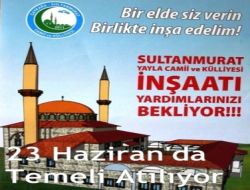 Sultanmurat Camii Temeli 23 Haziran’da Atılıyor