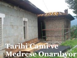 Tarihi Akdoğan Köyü Merkez Camii ve Medresesi Onarılıyor