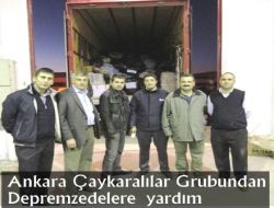 Ankara Çaykaralılar Grubundan Depremzedelere Yardım