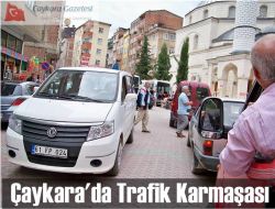 Çaykara’da Trafik Karmaşası