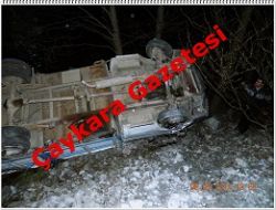 Çaykara da trafik kazası….