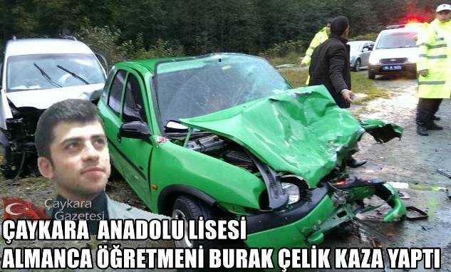 Çaykara İHL Öğretmeni Kaza Yaptı