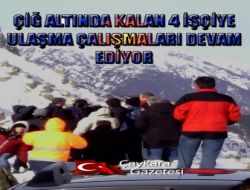 Çığ Altında Kalan 4 İşçiye Ulaşma Çalışmaları Devam Ediyor