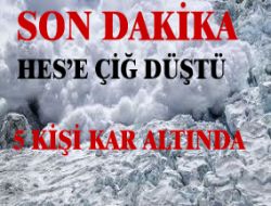 HES’e Çığ Düştü 5 Kişi Kar Altında