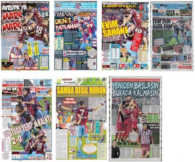 Trabzonspor’un Akhisar Galibiyeti Manşetlerde