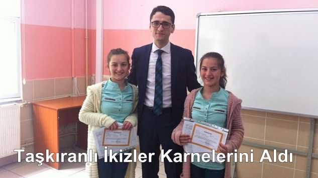 Çaykara Taşkıran Ortaokununda ikizler Mezun oldu
