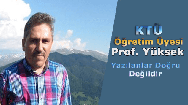 Prof. Dr. Ömer Yüksek ‘olayın aslı şudur’