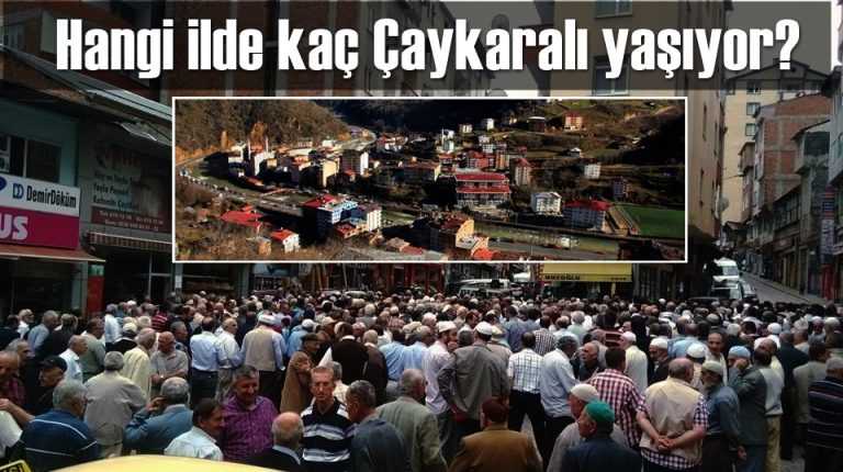 Hangi şehirde ne kadar Çaykaralı yaşıyor?
