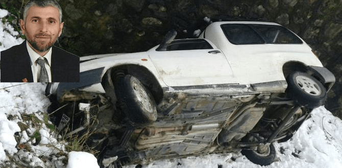 SP Çaykara İlçe Başkanı Mehmet Nuri Kadıoğlu kaza yaptı