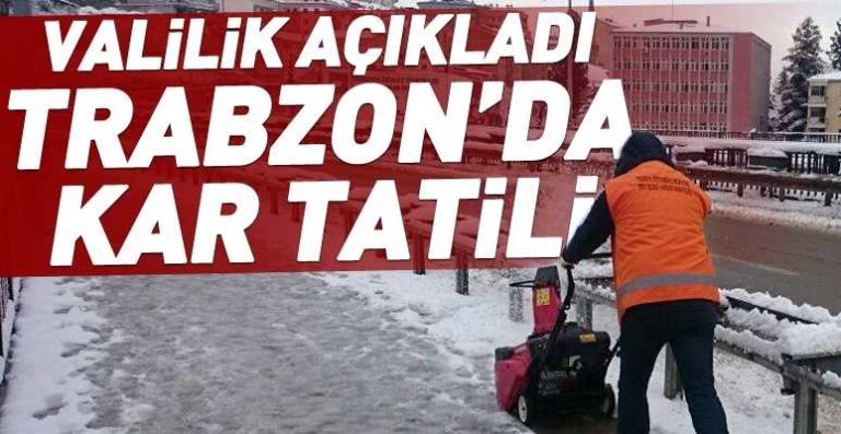 Trabzon genelinde kar tatili uzadı