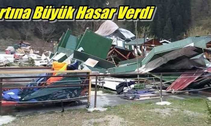 Fırtına Çaykara ve Mahallelerinde hasara neden oldu
