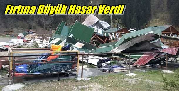 Fırtına Çaykara ve Mahallelerinde hasara neden oldu
