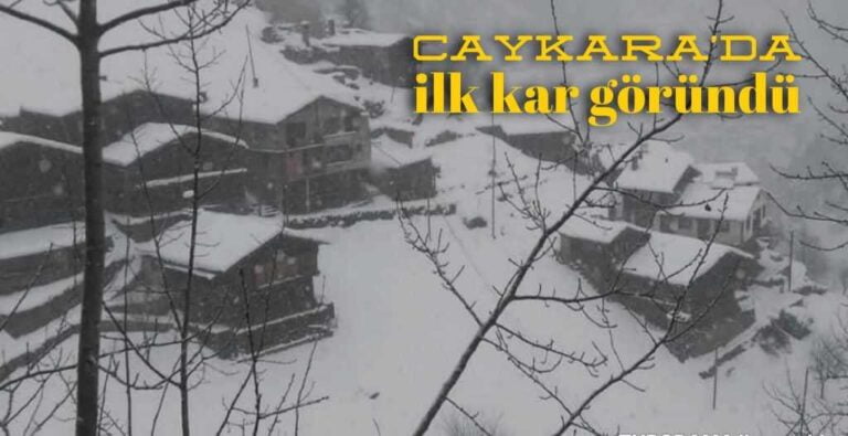 Çaykara’da yılın ilk kar yağışı!