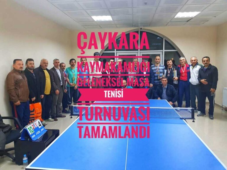 Çaykara Kaymakamlığı Masa Tenisi Turnuvası Tamamlandı