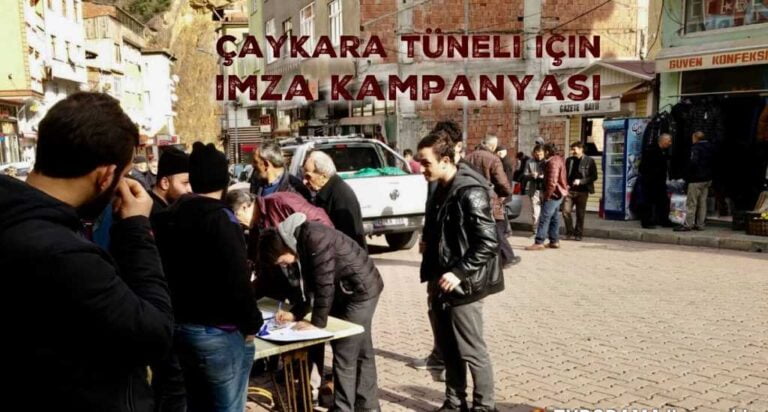 Çaykara’da tünel için imza kampanyası