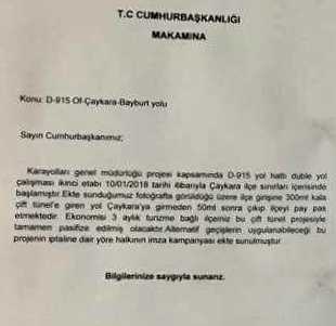Çaykara’da tünel için imza kampanyası 1