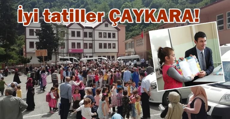 Çaykara karnelerini aldı