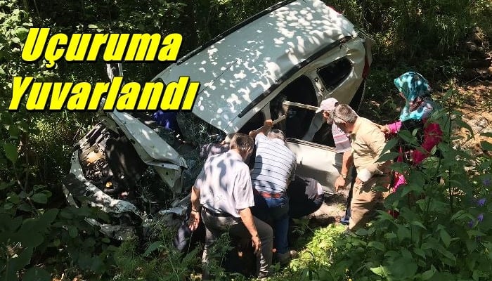 Aracıyla 300 metre yuvarlandı, kendisi haber verdi