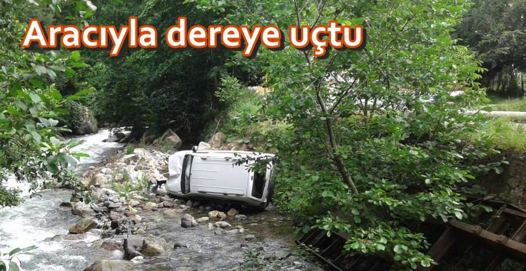 Aracıyla dereye uçtu