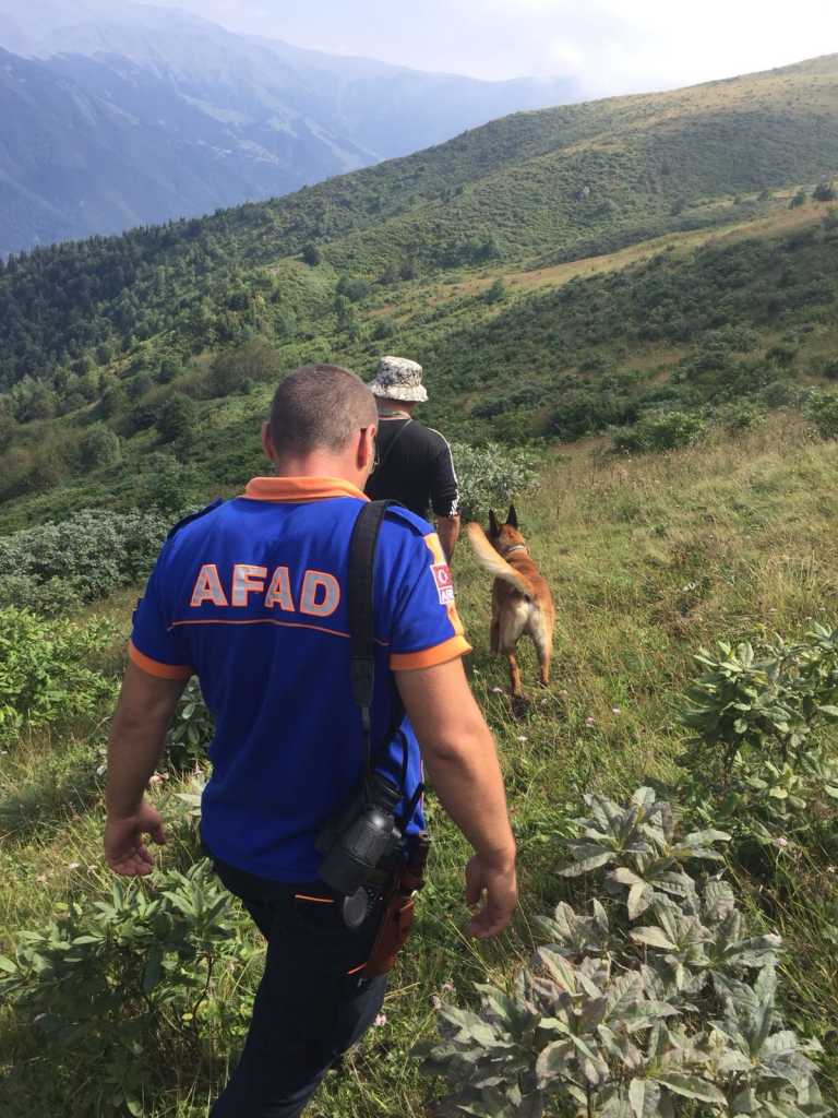 Kadavra köpeği ile arama yapıldı