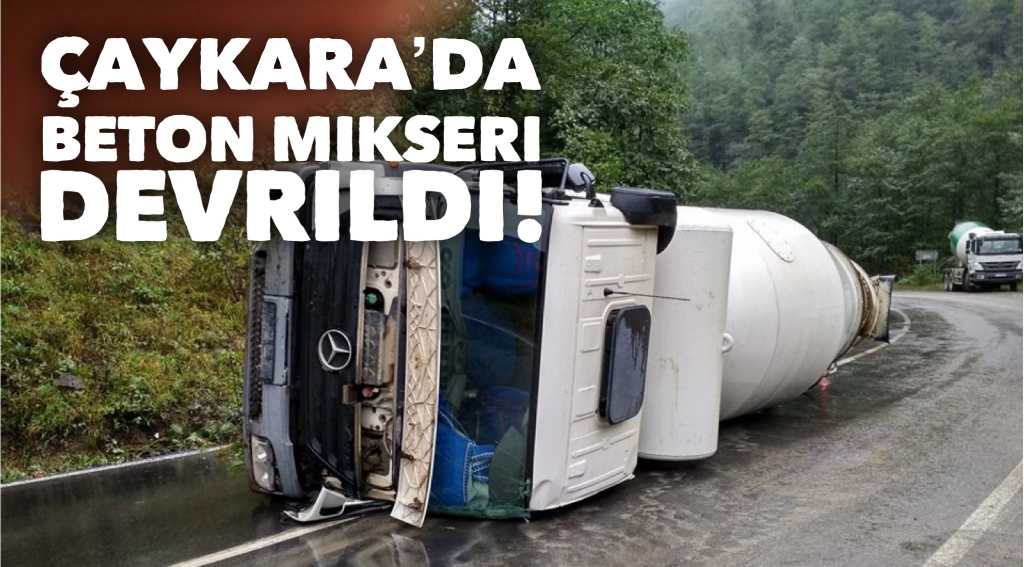 Mikser devrildi sürücü yaralı