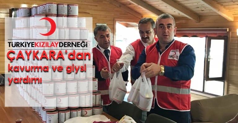 Çaykara Kızılay’dan kavurma ve giyecek yardımı