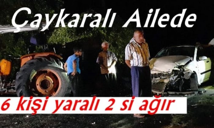 Çaykaralı aile trafik kazası geçirdi