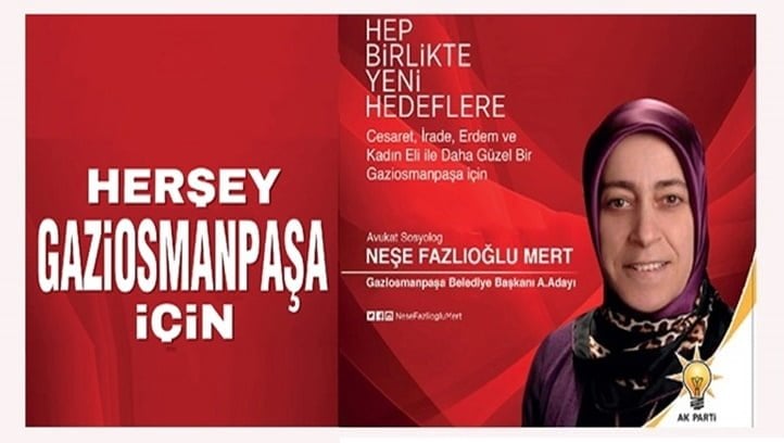 Çaykaralı  Sosyolog,  Avukat Neşe Fazlıoğlu Mert Gaziosmanpaşa’ya hizmet için yola çıktı