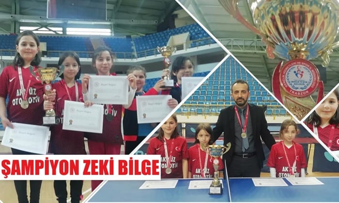 Zeki Bilge İlkokulu  Masa Tenisinde Trabzon şampiyonu oldu
