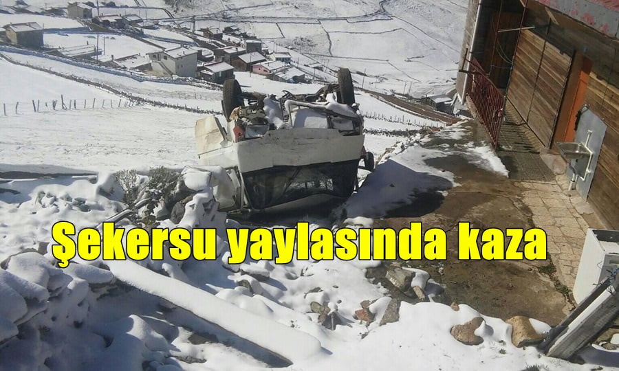 Şekersu yaylasında Trafik kazası