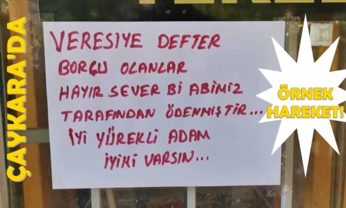 Çaykara’da veresiye defterlerini sıfırladı