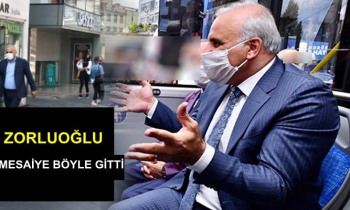 Başkan Zorluoğlu, bugün işe gitmek için otobüsü tercih etti.