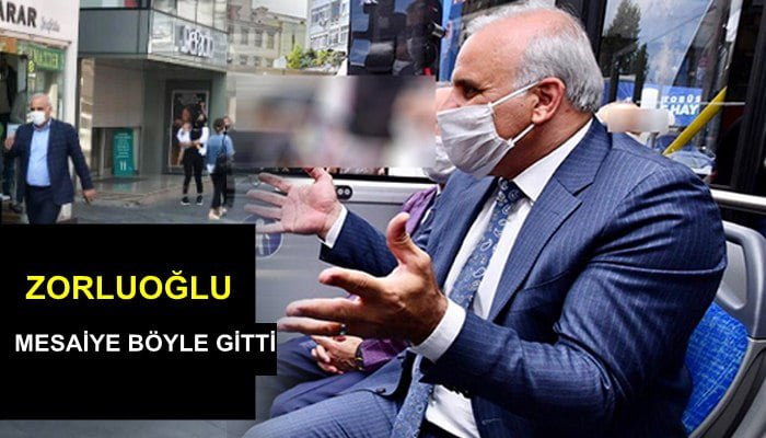 Başkan Zorluoğlu, bugün işe gitmek için otobüsü tercih etti.