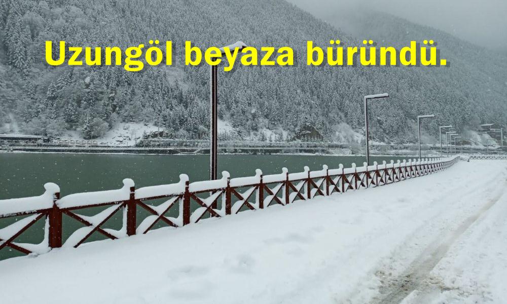Uzungöl beyaza büründü.