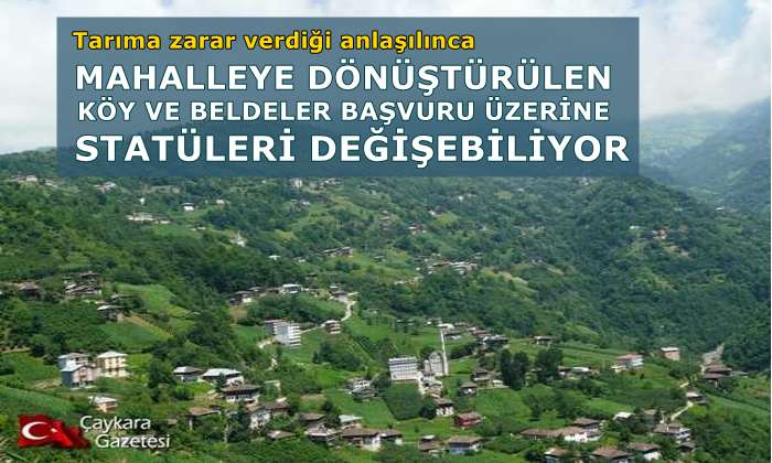 Büyükşehirlerde köyler ‘KIRSAL MAHALLE’ olacak