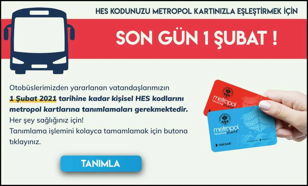 Trabzon Büyükşehir Belediyesi, toplu taşıma araçlarına Hes kodu uygulaması
