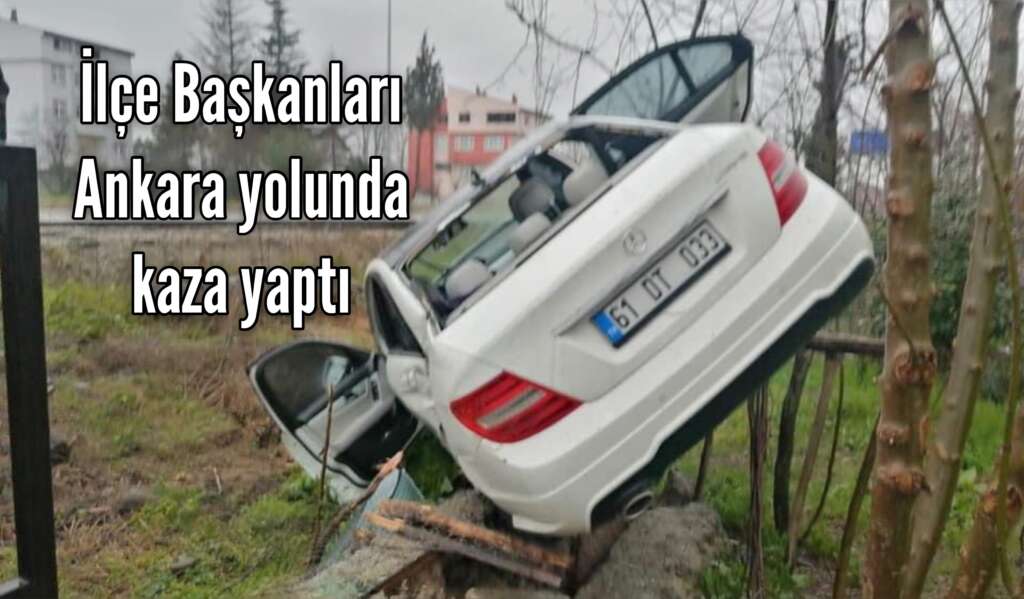 İlçe Başkanları kongreye giderken kaza yaptı