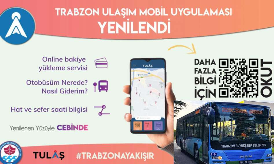 Trabzon Büyükşehir, Toplu Ulaşım Mobil Uygulamasını güncelledi!
