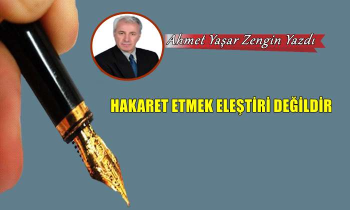 Hakaret Etmek Eleştiri Değildir