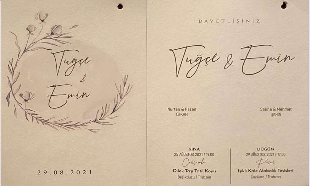 Özkan ve Şahin Aileleri düğün merasimine davet ediyorlar