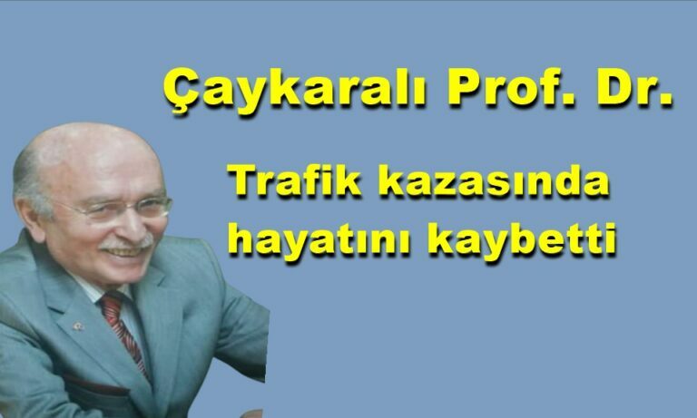 Çaykaralı Prof. Dr. Trafik kazasında hayatını kaybetti