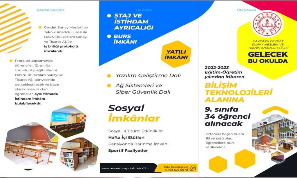 Çaykara’da Bileşim Teknolojileri Lisesinde Burs ve İstihdam ayrıcalığı