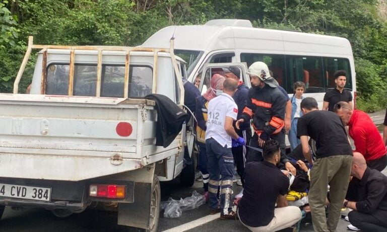 Çaykara Dernekpazarı yolunda kaza