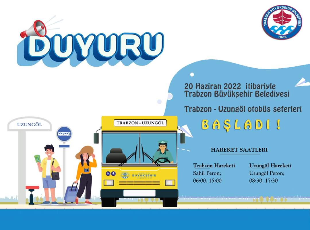 Trabzon’dan Uzungöl’e Belediye Otobüs Seferleri Başladı