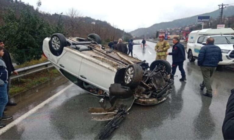 Çaykara Of Yolunda Trafik Kazası