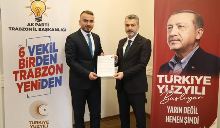 Ak Parti Çaykara eski Gençlik Kolları Başkanı Berat Tosun Milletvekili aday adaylığını açıkladı