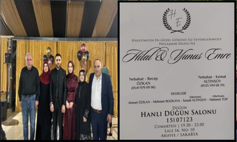 Altınsoy ve Özkan Aileleri Düğün merasimine davet ediyorlar